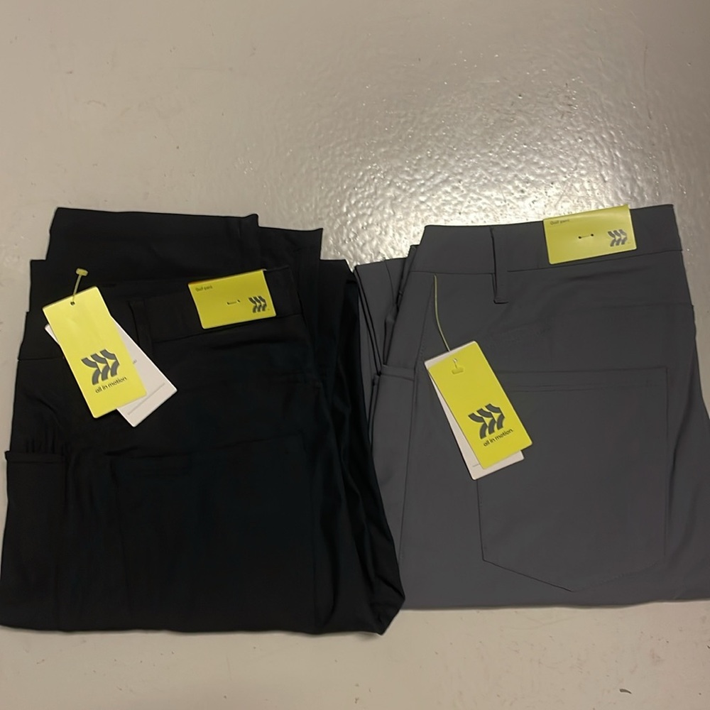 2 Golf Pants: 1 Black and 1 Gray
